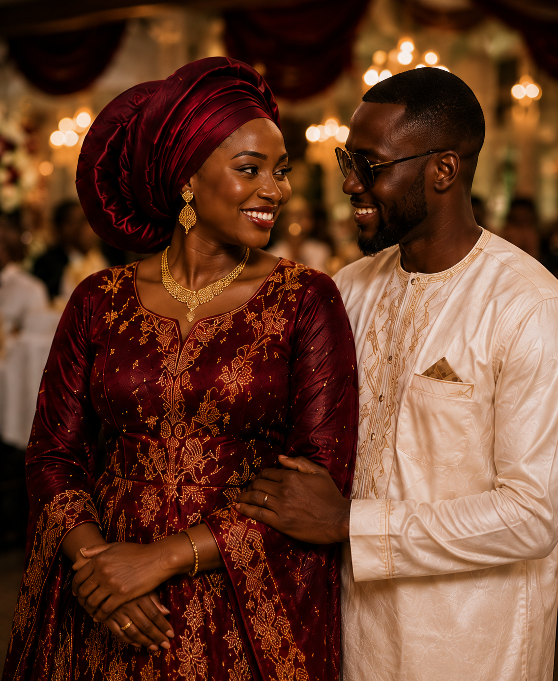 Couple en tenue traditionnelle
